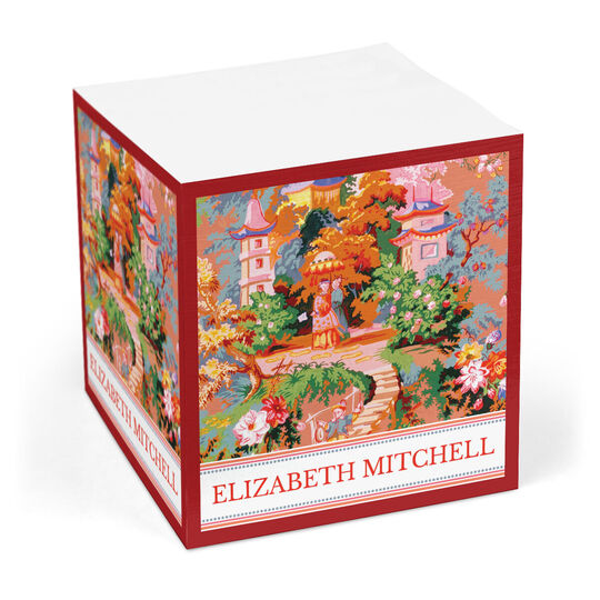 Chinoiserie Fairytale Garden Sticky Memo Cube